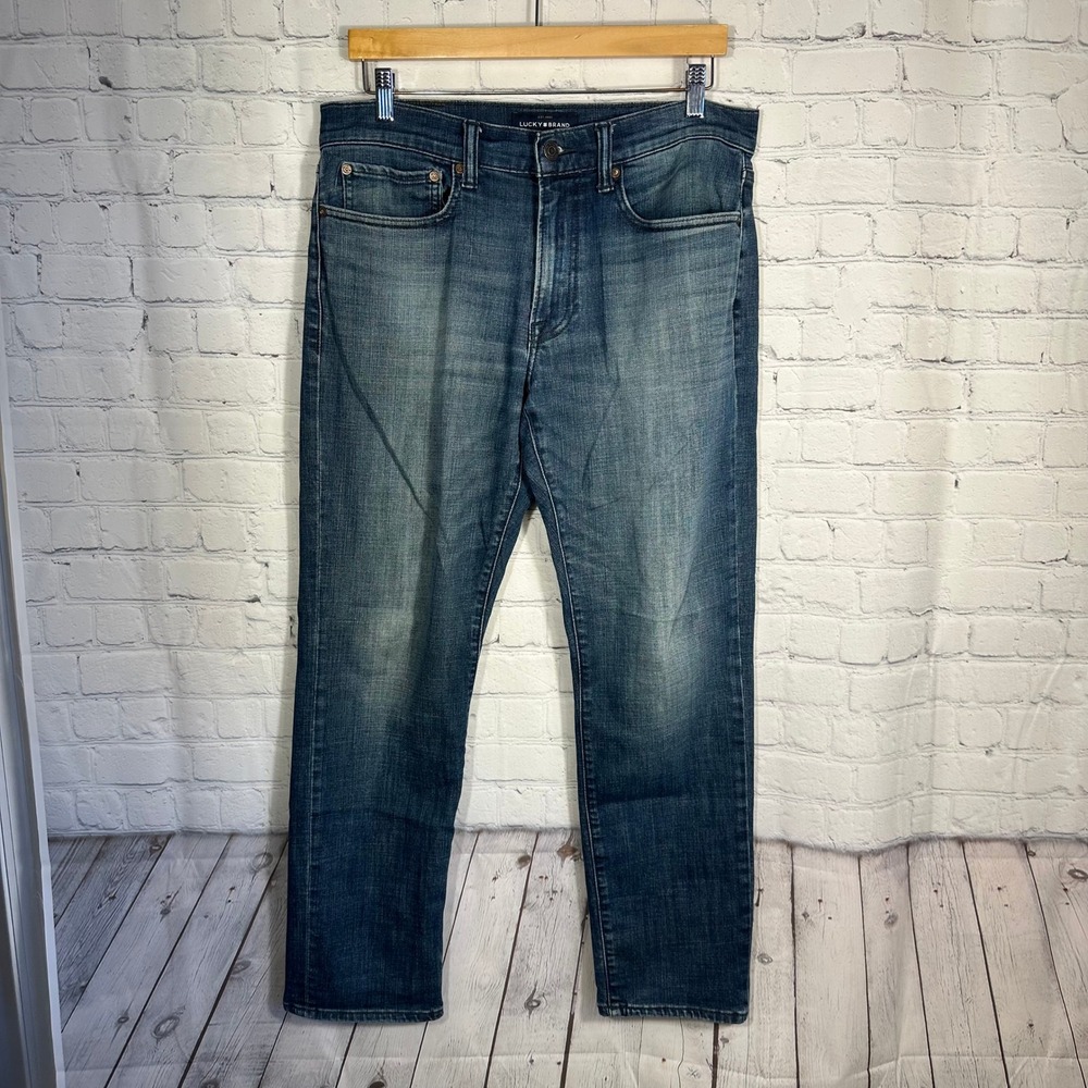 Lucky Brand Mens Blue Jeans Straight Leg Medium Wash Denim Size 32